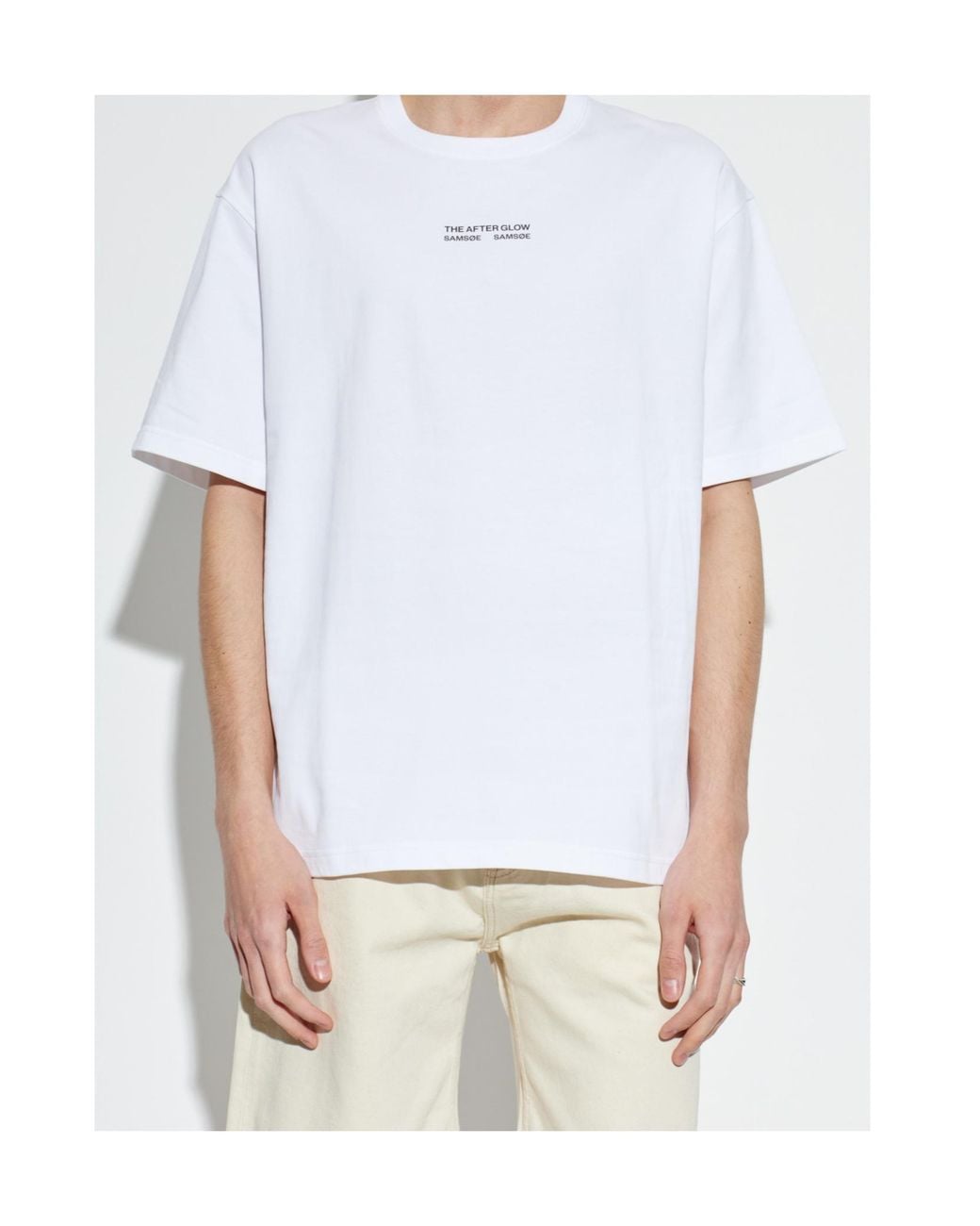 Samsøe & Samsøe White Samsøe Samsøe Sauni Logo T-Shirt for men