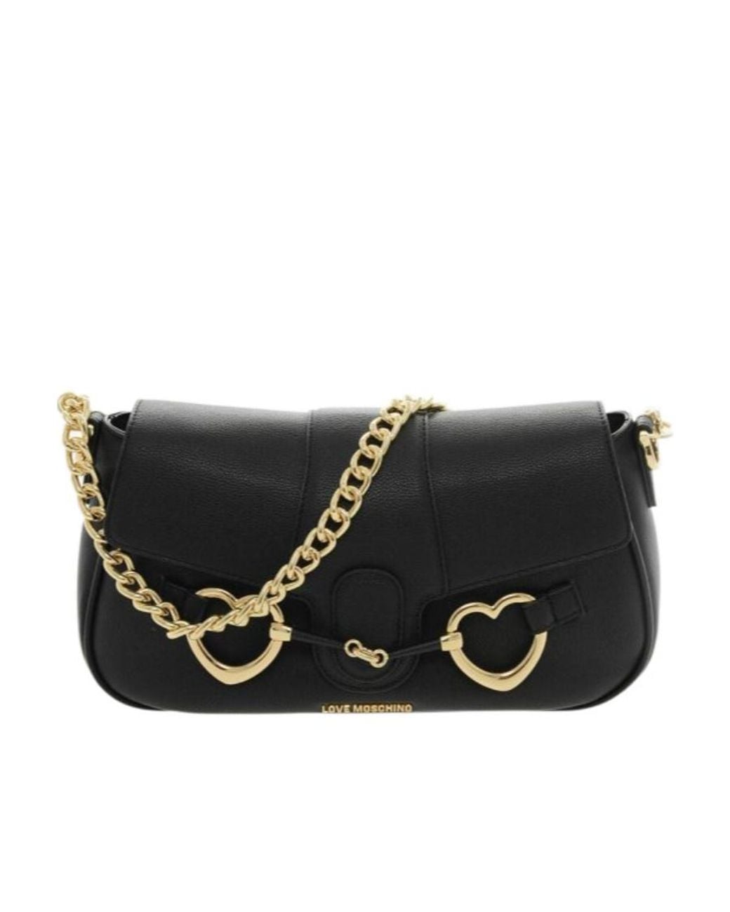 Moschino Black Logo-Plaque Shoulder Bag