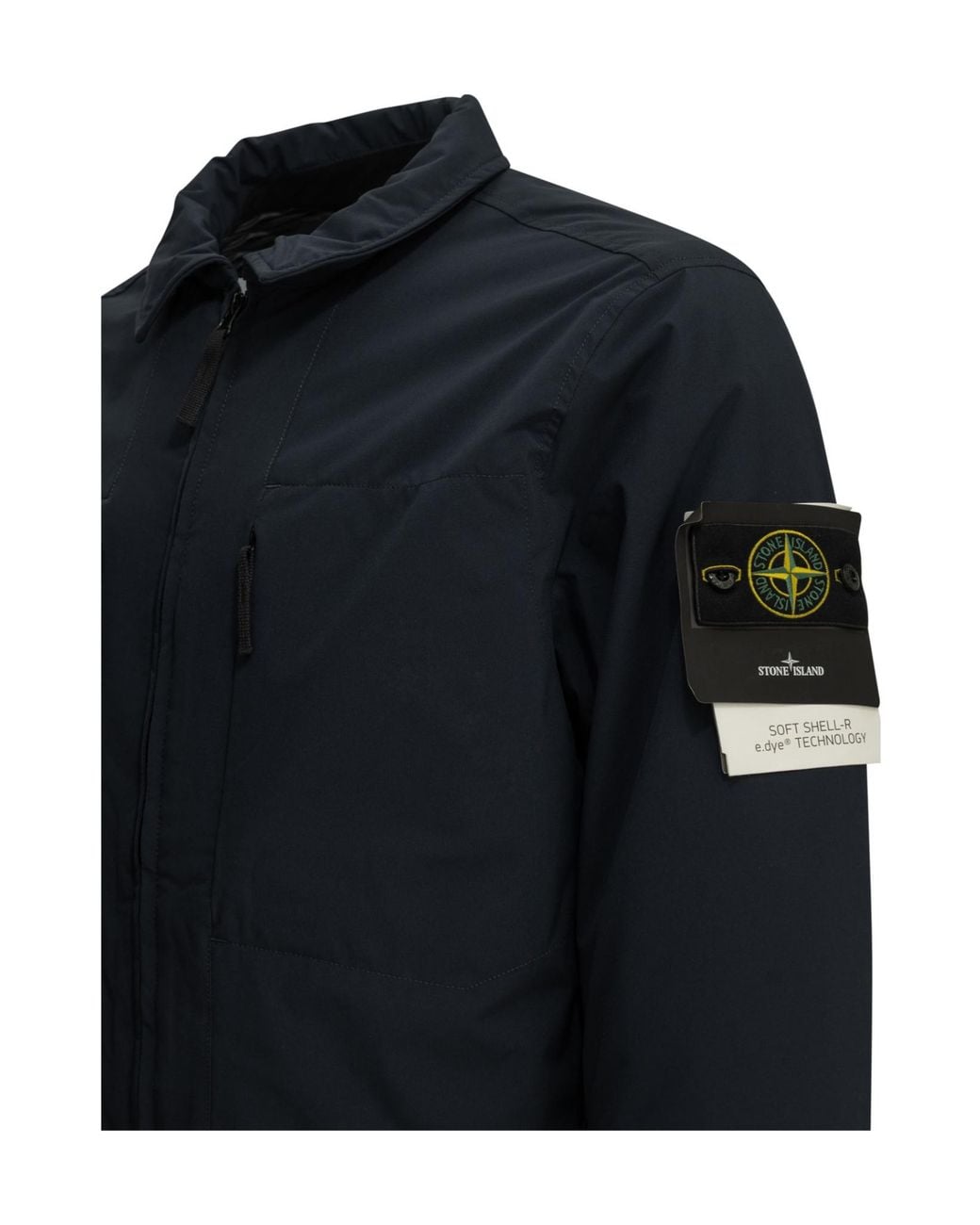 Stone Island Black Logo Patch Zip-Up Jacket for men
