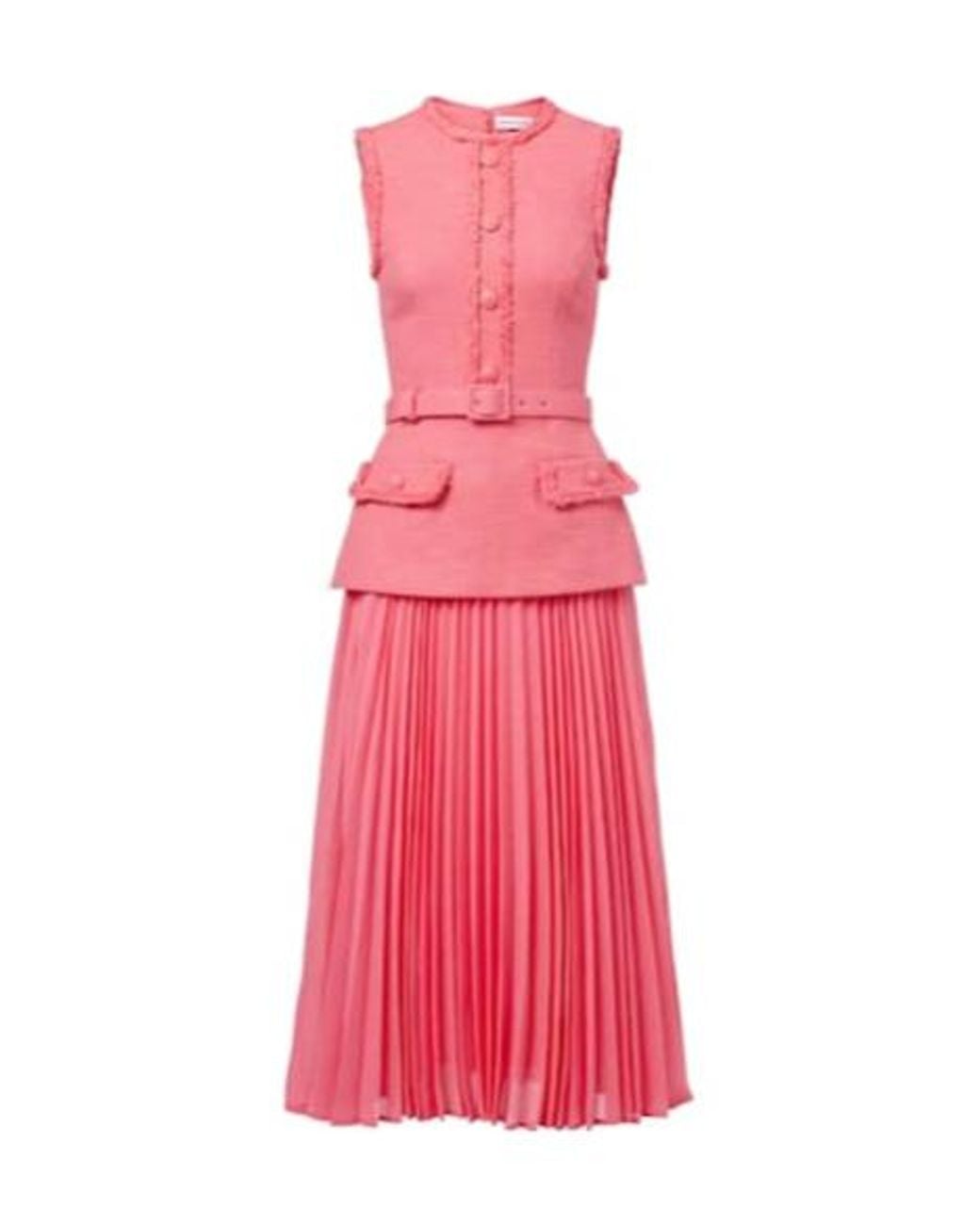 Rebecca Vallance Pink Montana Crêpe And Georgette Midi Dress
