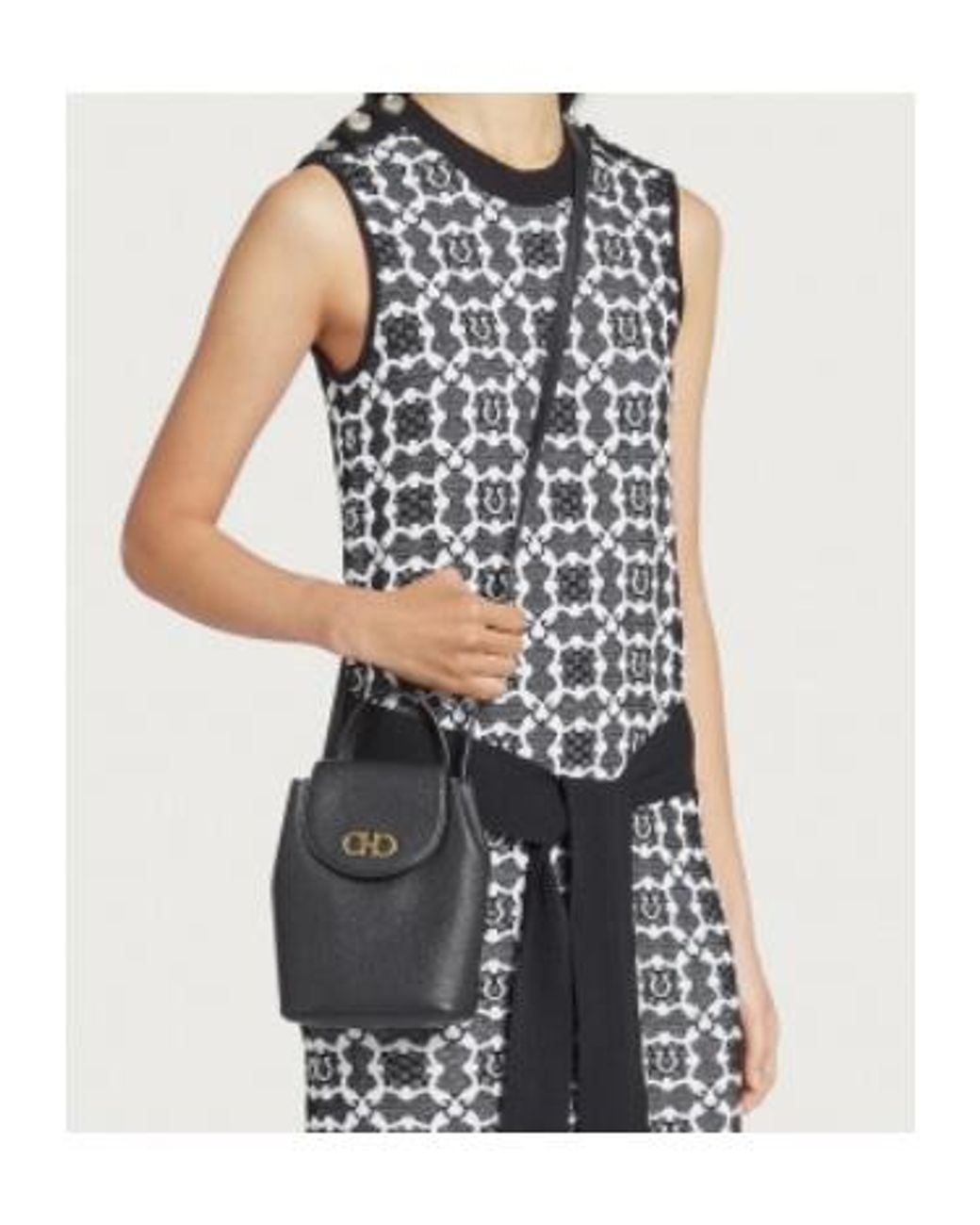 Ferragamo Black Mini Gancini Backpack