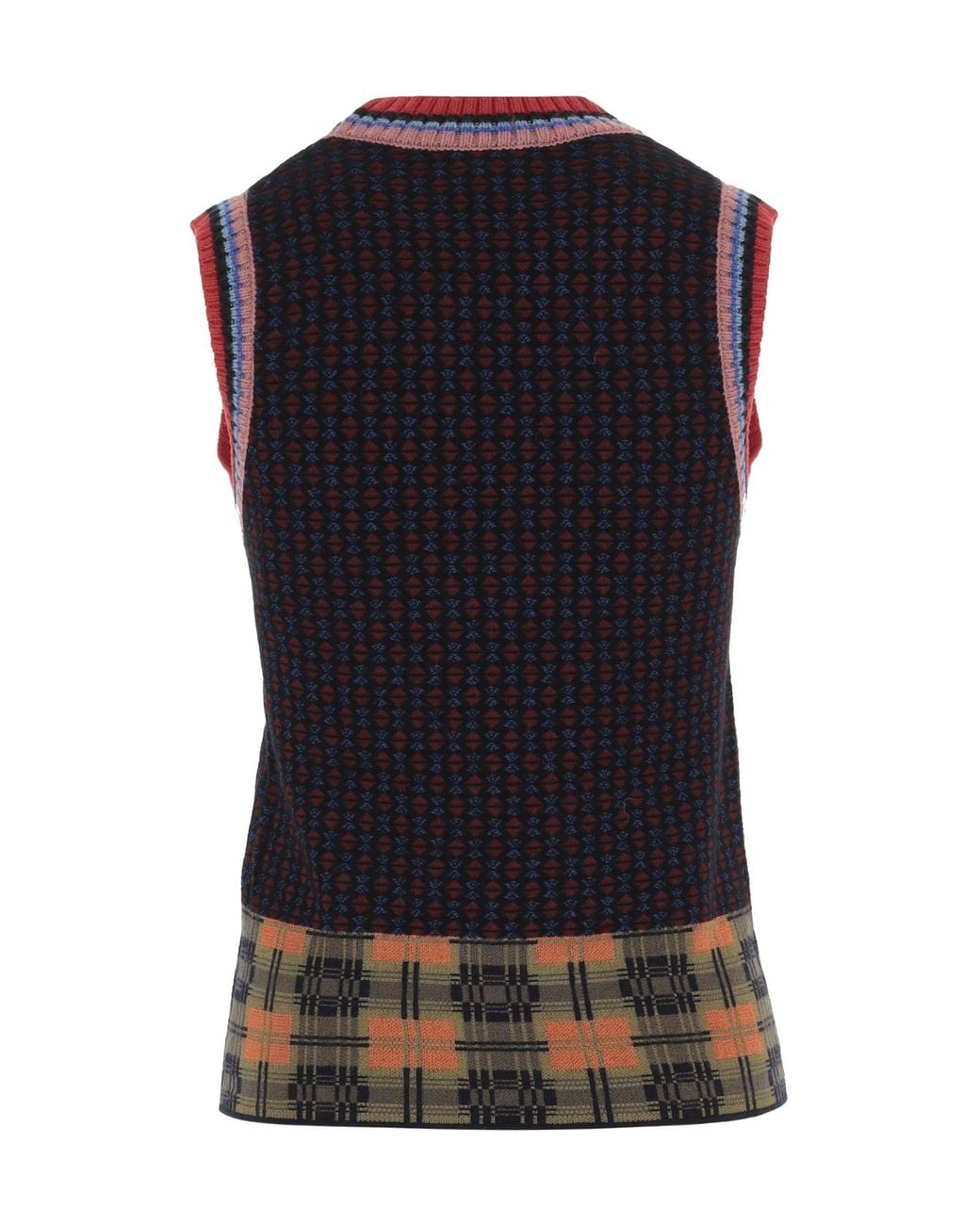 Dries Van Noten Blue Jacquard Wool Sweater