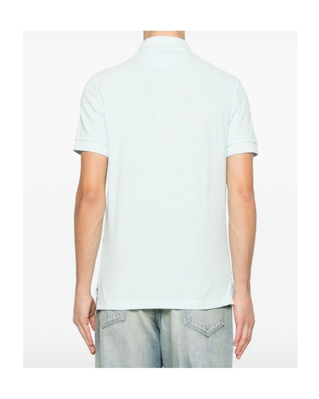 Tom Ford Blue Short Sleeved Towelling Polo Shirt for men