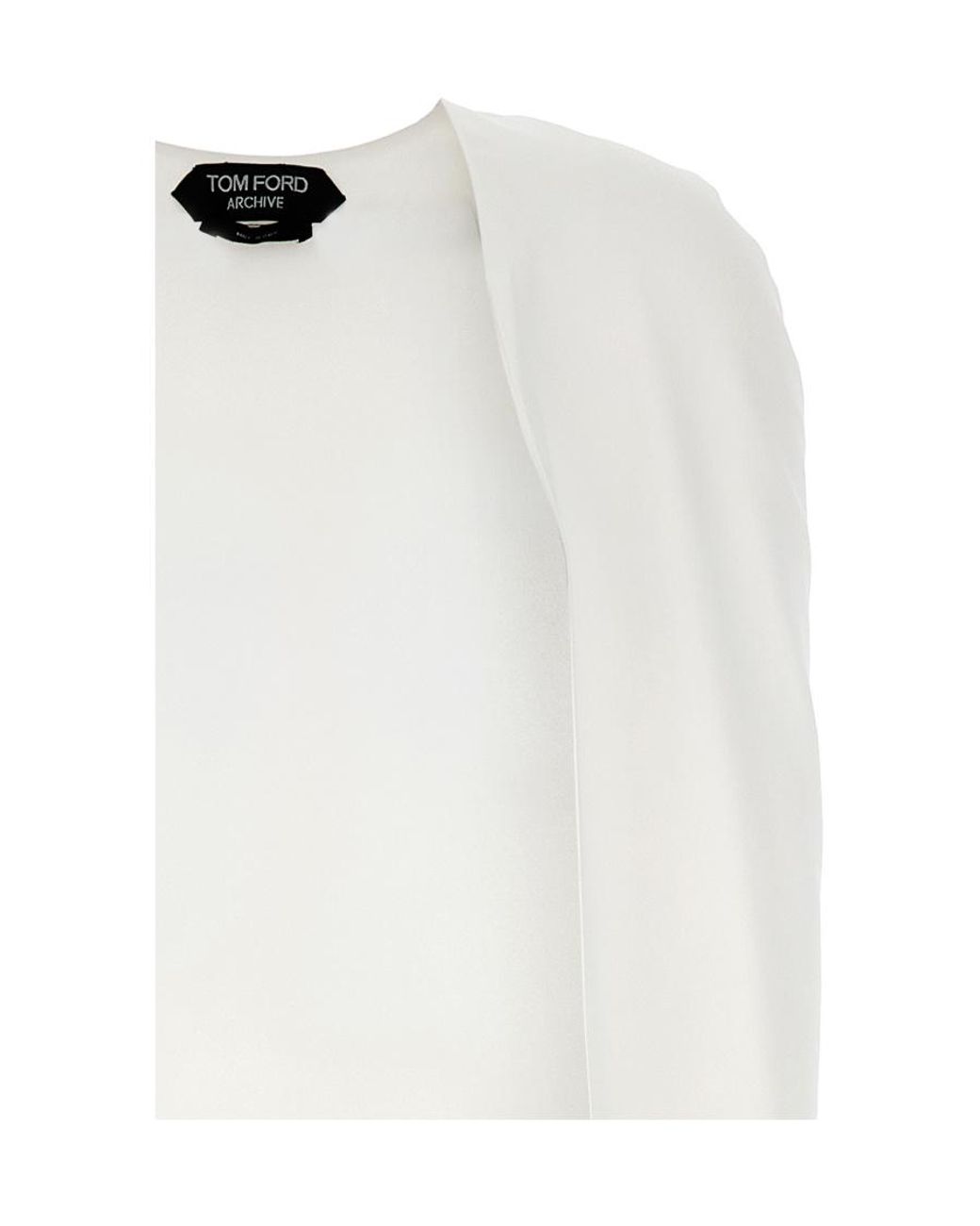 Tom Ford White Open-Front Evening Cape