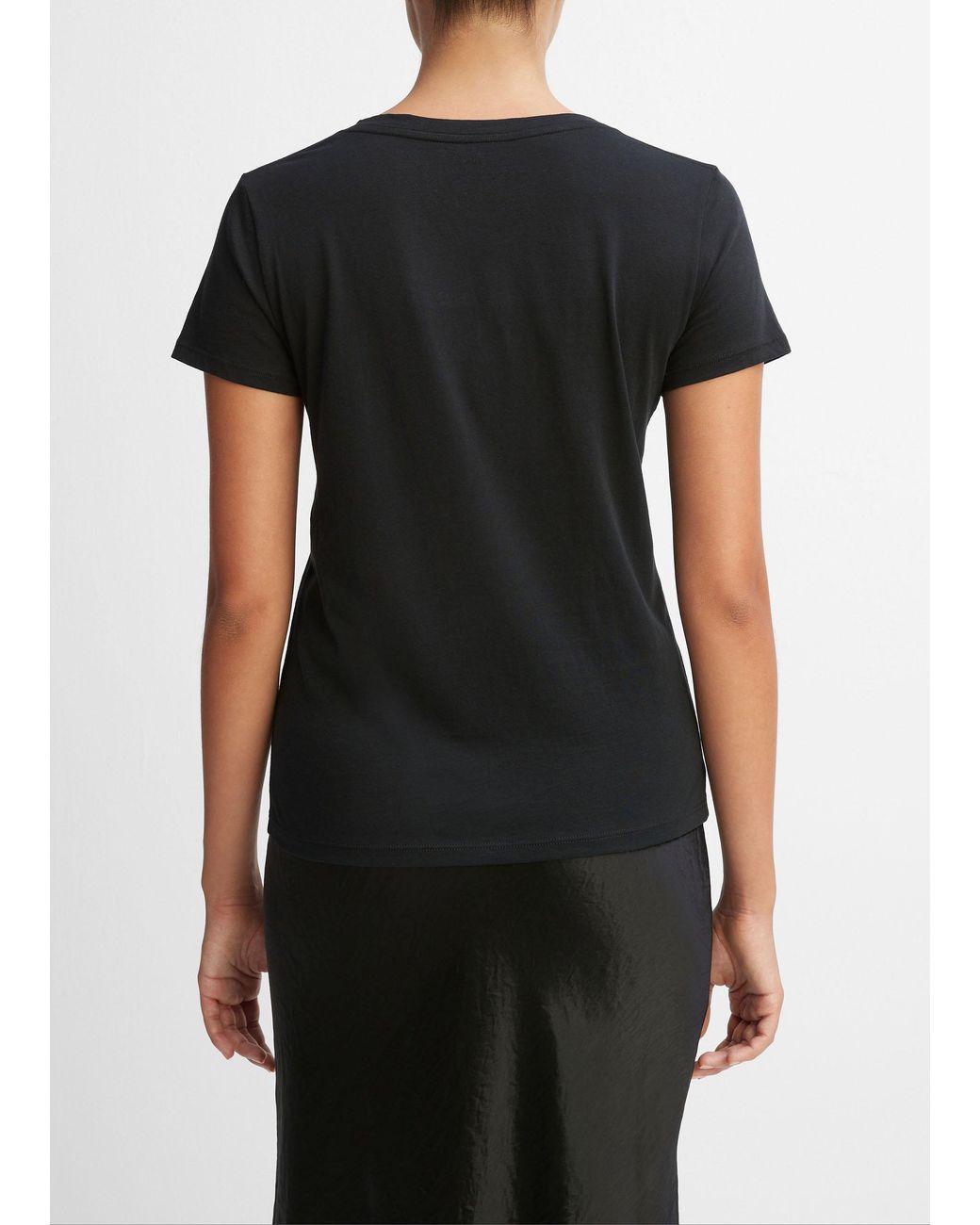 Vince Black Classic V-Neck Short-Sleeved T-Shirt