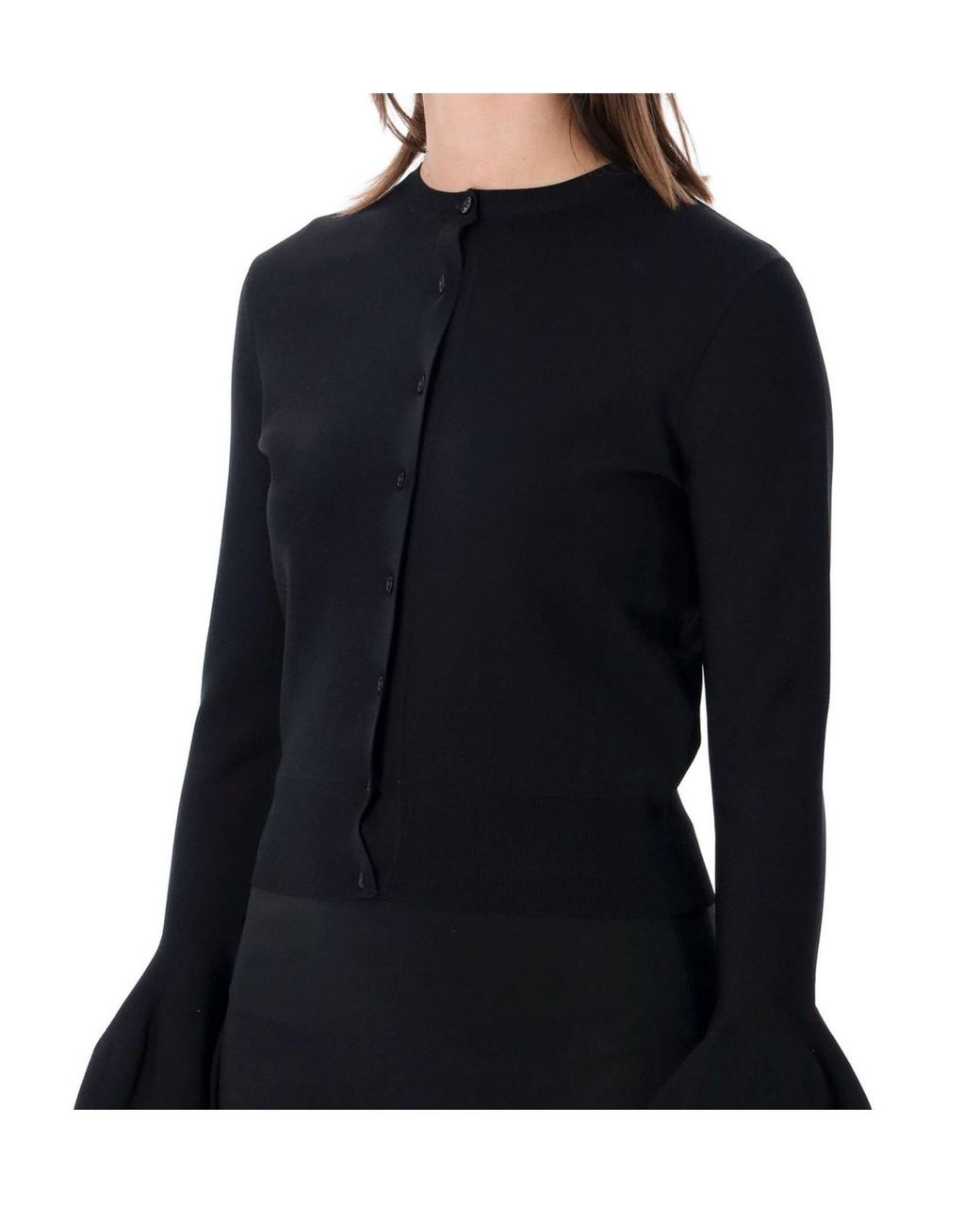 Stella McCartney Black Button-Up Bell-Sleeved Cardigan