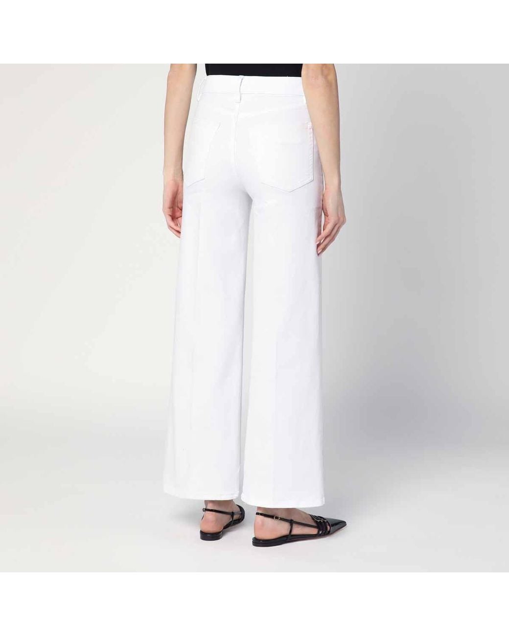 FRAME White Le Slim Palazzo Trousers