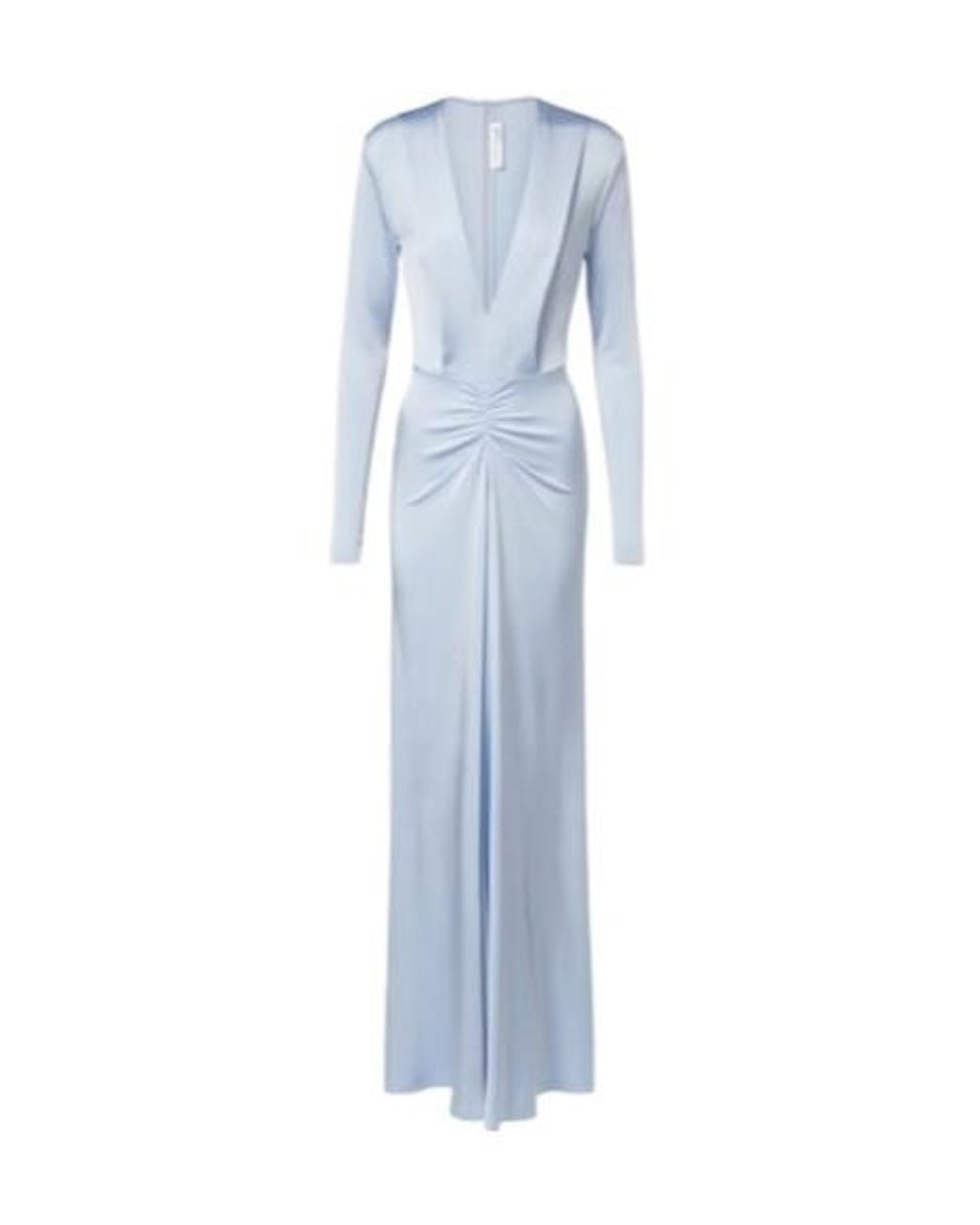 Victoria Beckham Blue Gathered Jersey Gown