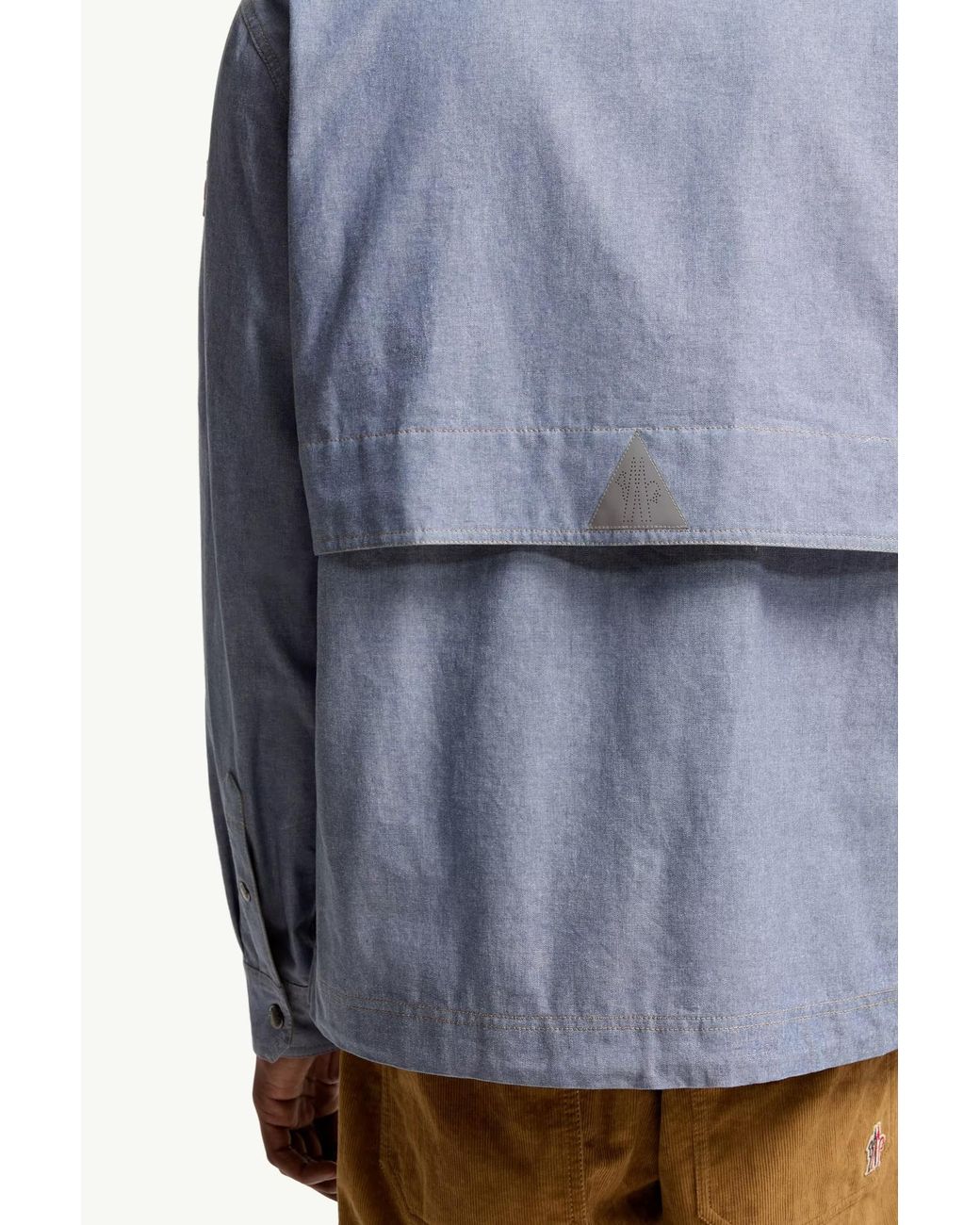 Moncler Blue Chambray Long Sleeve Shirt for men