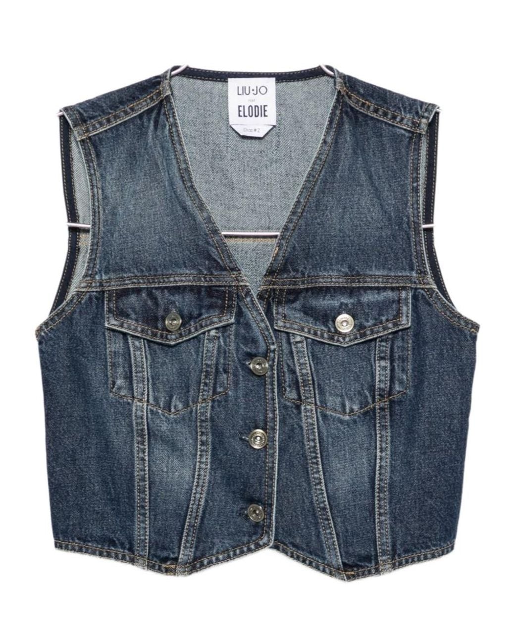 Liu Jo Blue X Elodie V-Neck Denim Jacket