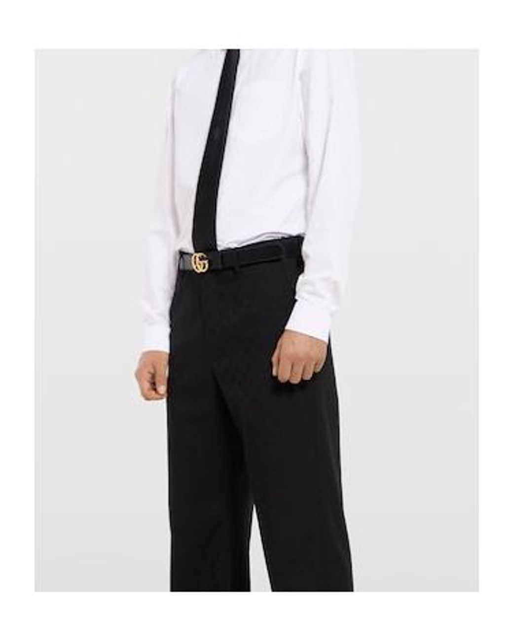 Gucci White Flat Marmont Belt for men