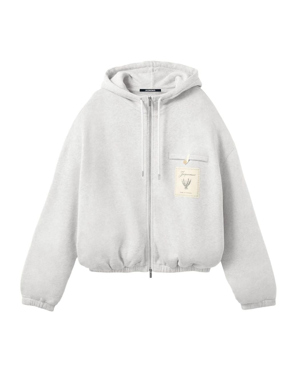 Jacquemus White Drawstring Zipped Hoodie