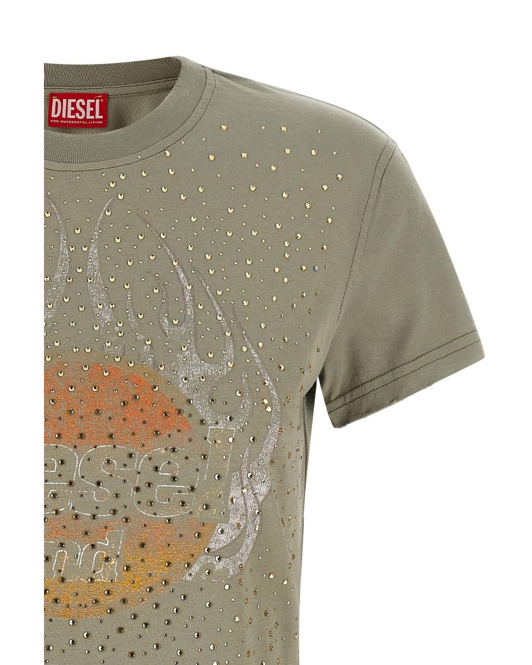 DIESEL Gray T-Maggy-Cry Crystal Graphic T-Shirt