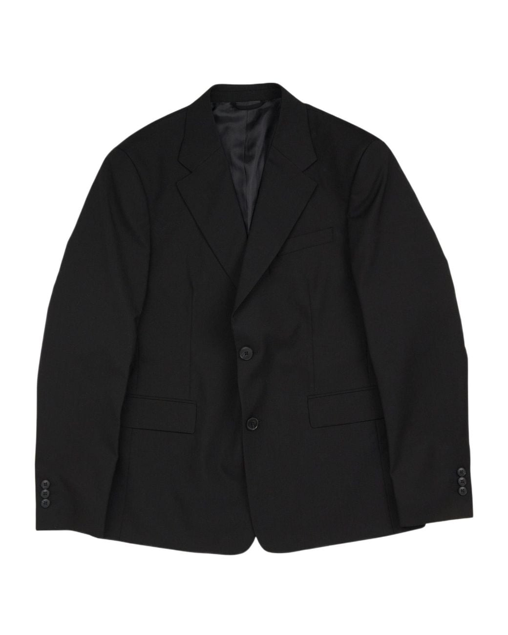 mfpen Black Single-Breasted Wool Blazer for men