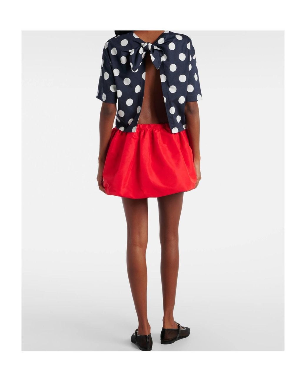 Patou Red Drawstring Mini Skirt