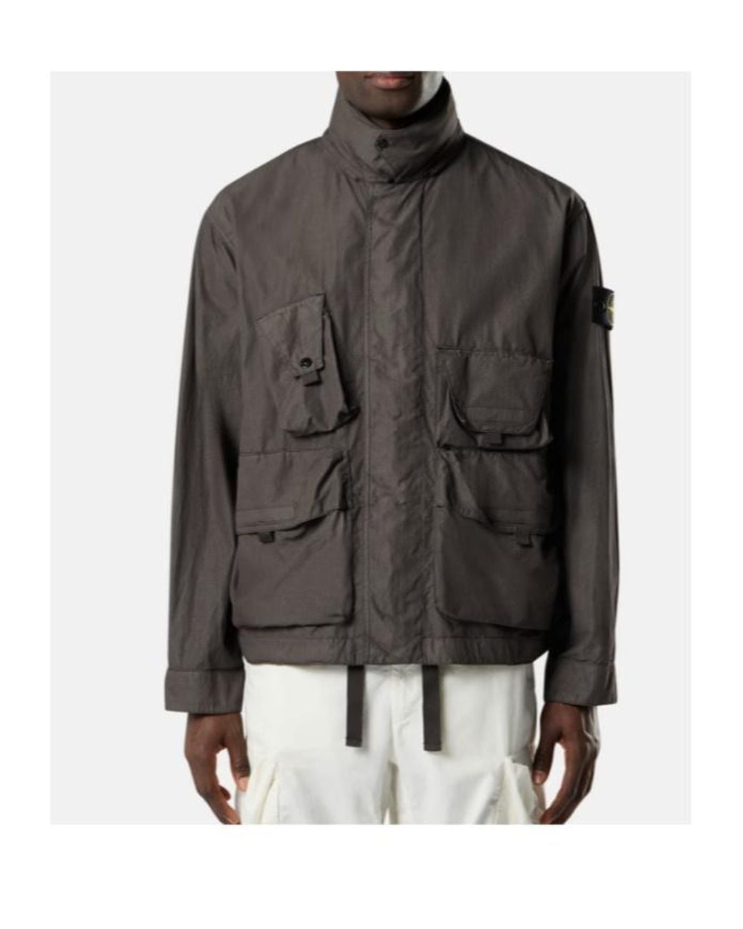 Stone Island Brown Pocket Detailed Hooded Jacket for men
