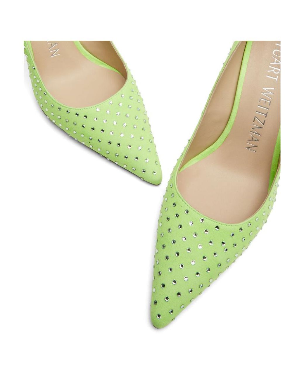 Stuart Weitzman Green Swarovski Crystal-Embellished Pumps