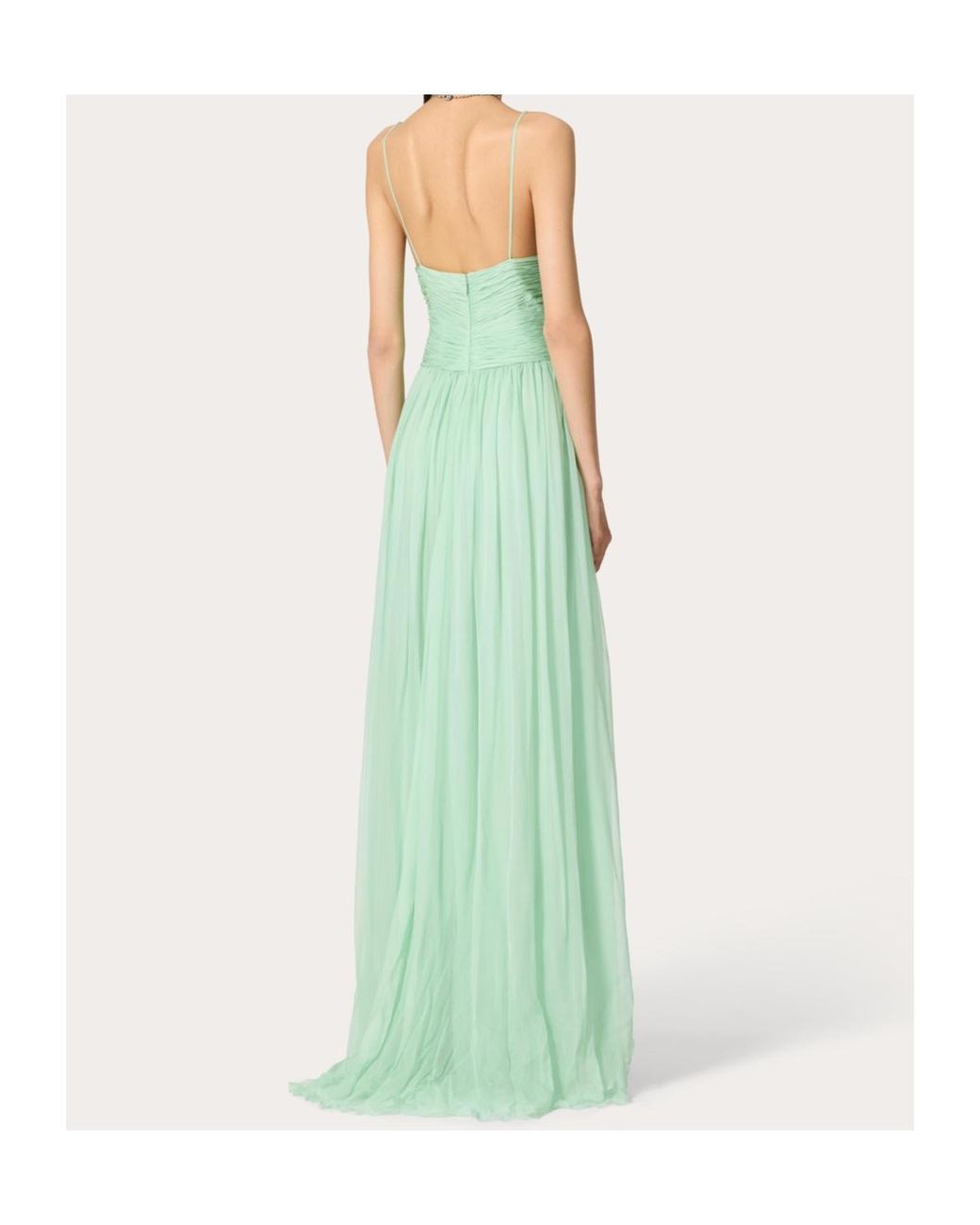 Valentino Green Sleeveless Evening Dress