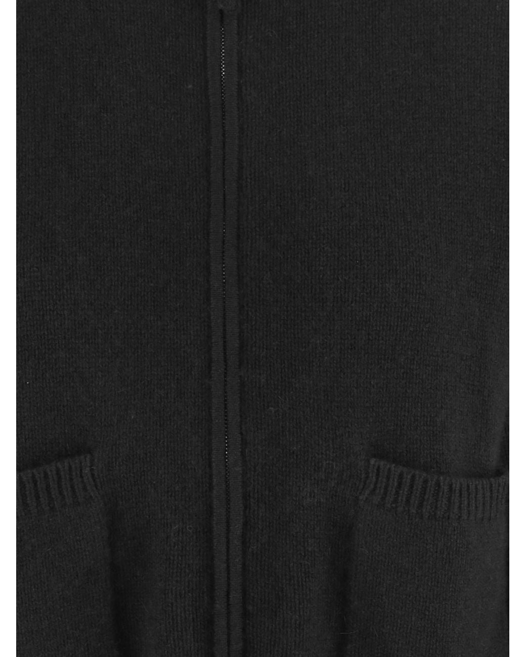 Allude Black Cropped Zip-Up Cardigan