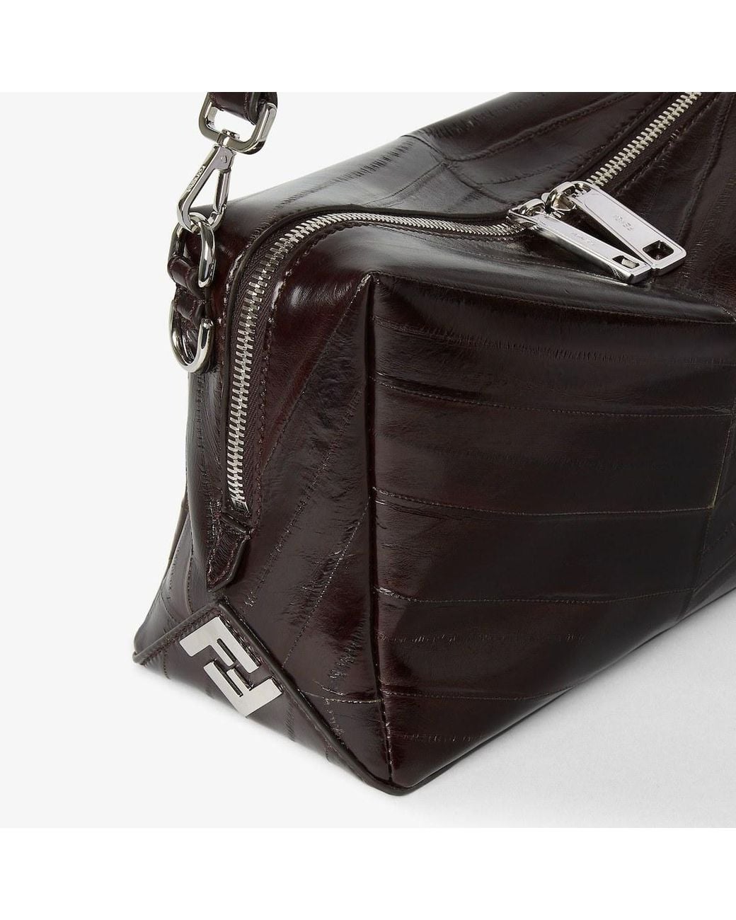 Fendi Black Dark Inlaid Hagfish Leather Bag for men