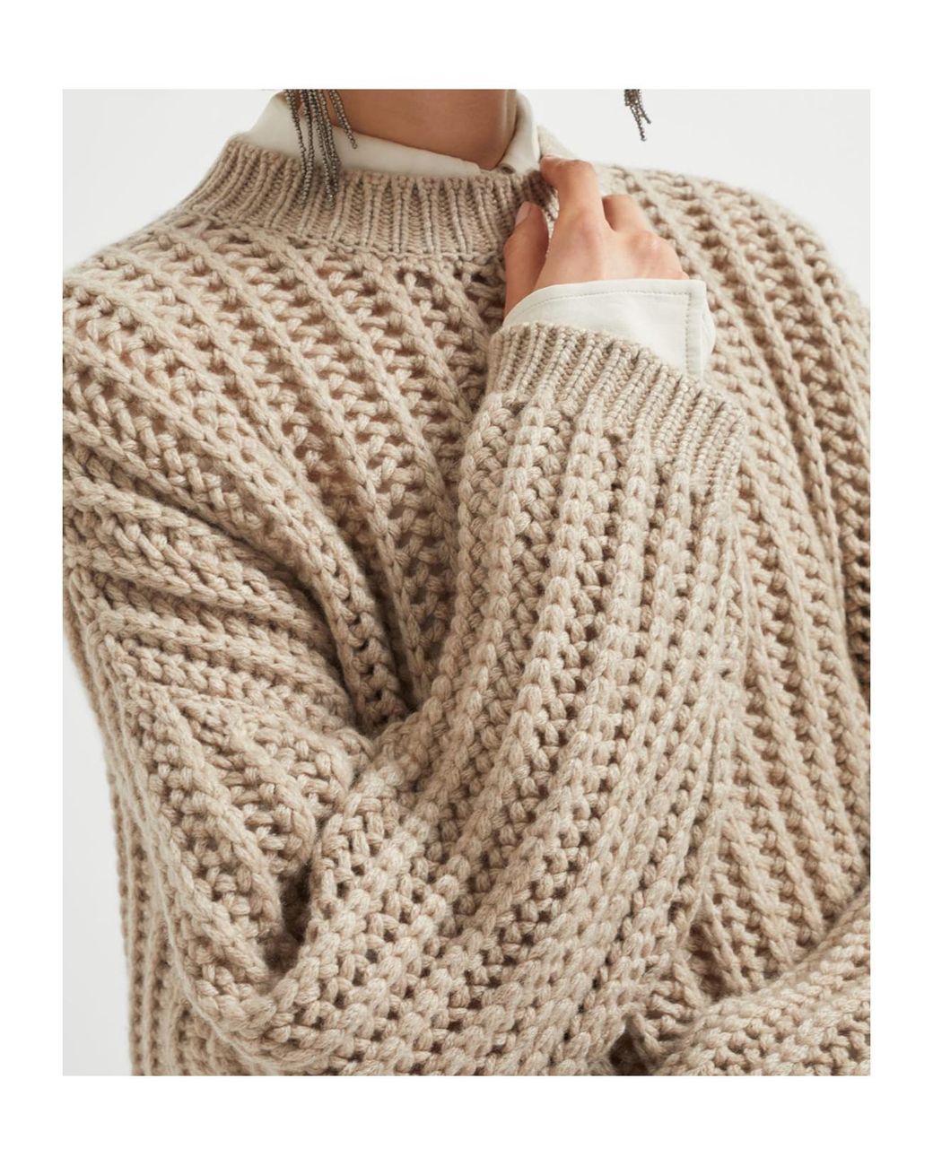 Brunello Cucinelli Brown Chunky-Knit Cashmere Sweater