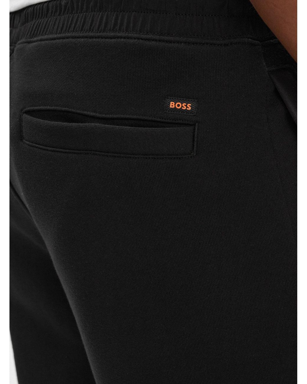 Boss Black Drawstring Side-Pocket Sweatpants for men