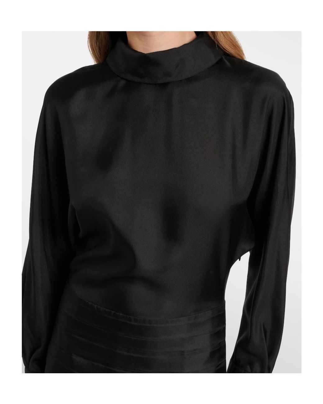 Rohe Black Silk Long-Sleeved Dress