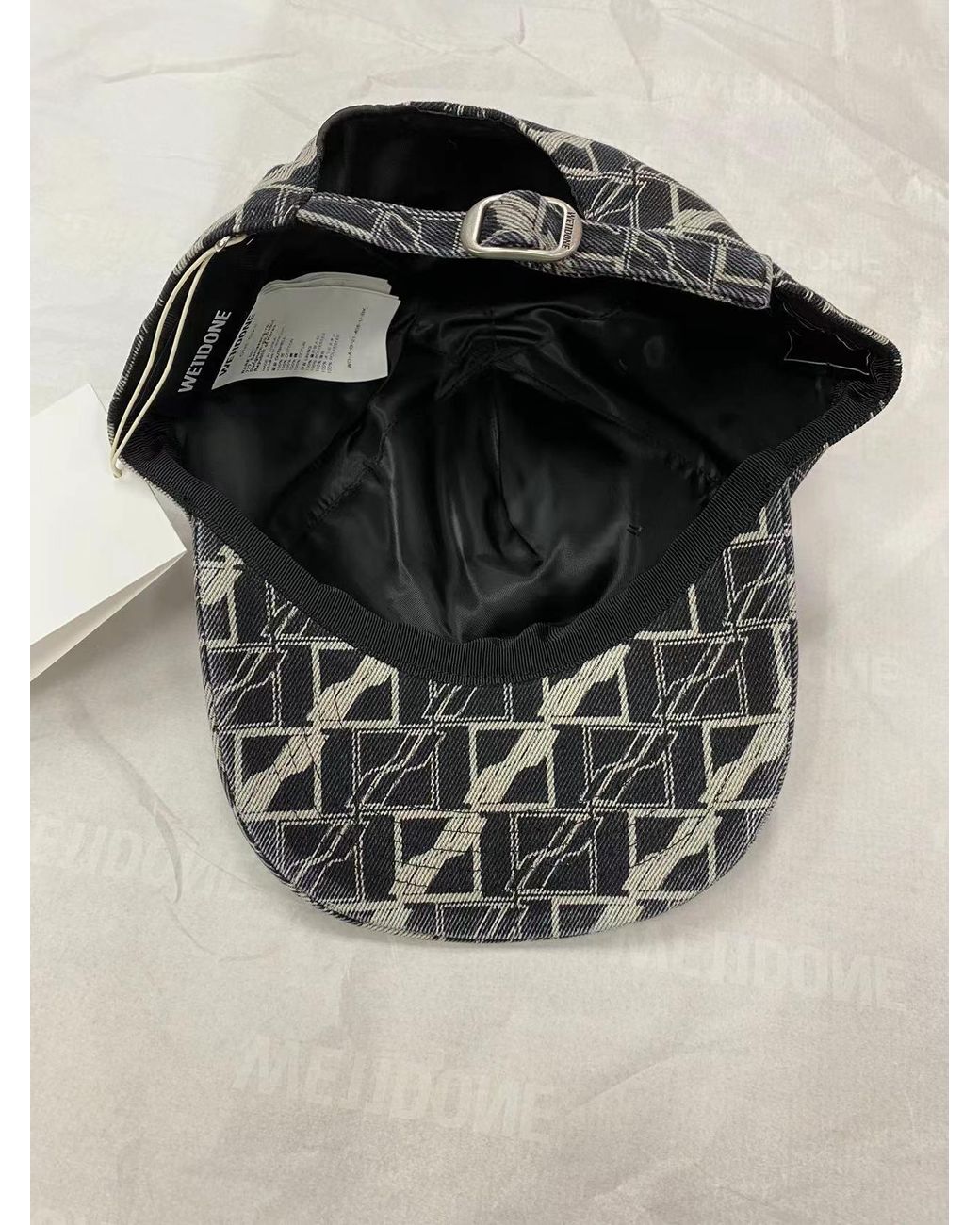 we11done Black Logo Baseball Hat for men