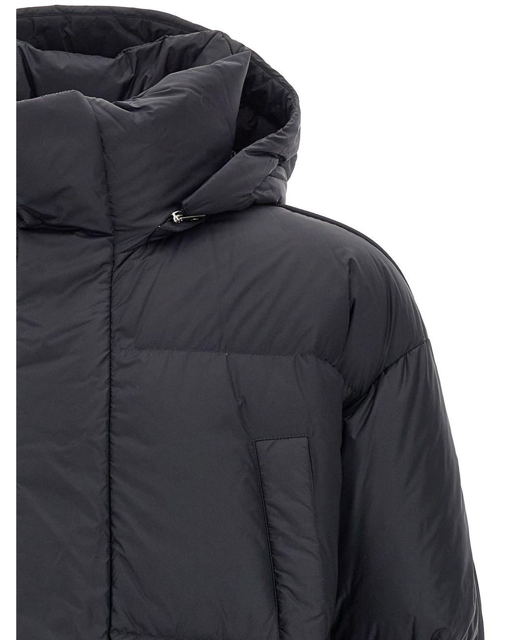 Herno Black Laminar Detachable Hood Quilted Down Jacket for men