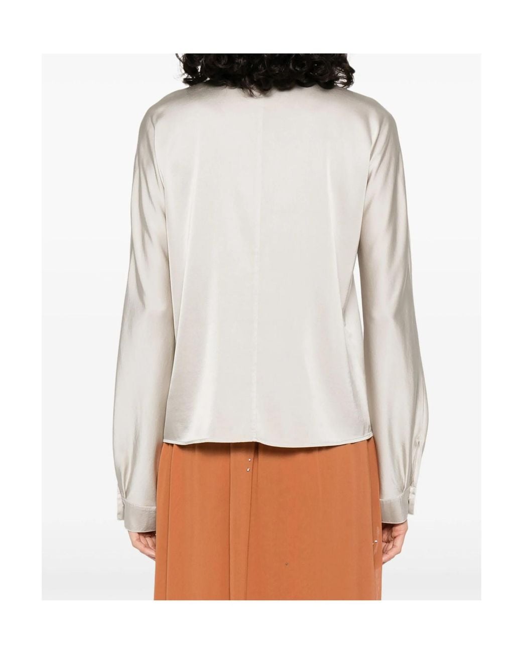 Forte_forte White Kimono Tassel Silk Satin Blouse
