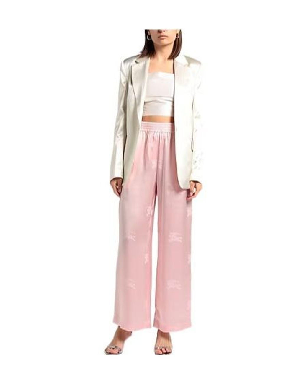 Burberry Pink Signature Print Casual Pants