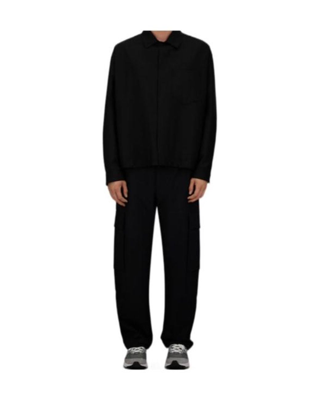 Herno Black Laminar Long-Sleeved Shirt Jacket for men