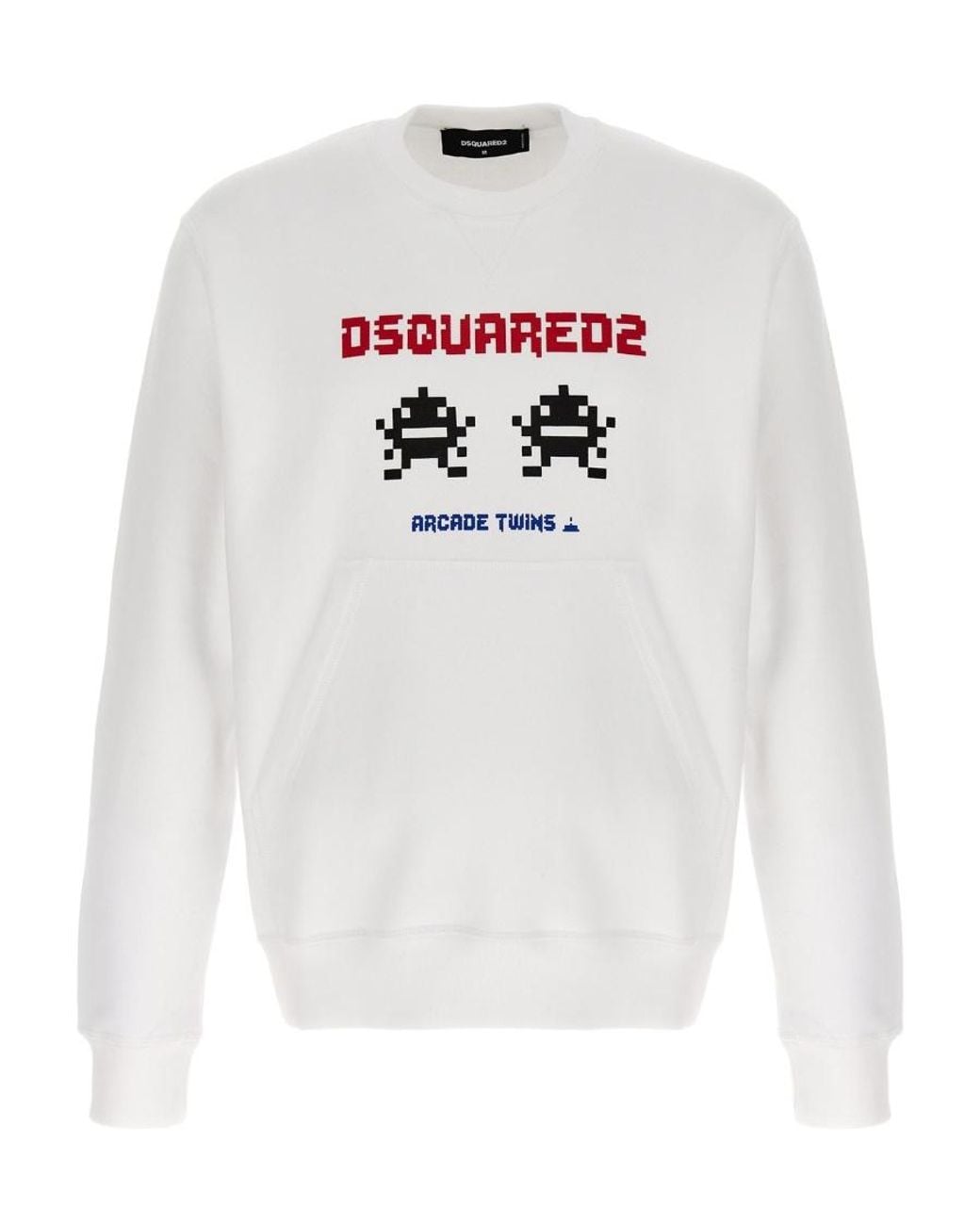 DSquared² White Logo Printed Crewneck Sweatshirt for men