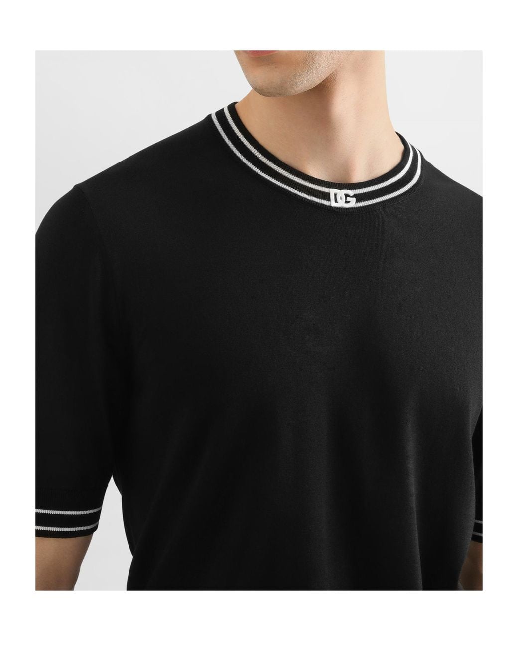 Dolce & Gabbana Black Silk Pullover for men
