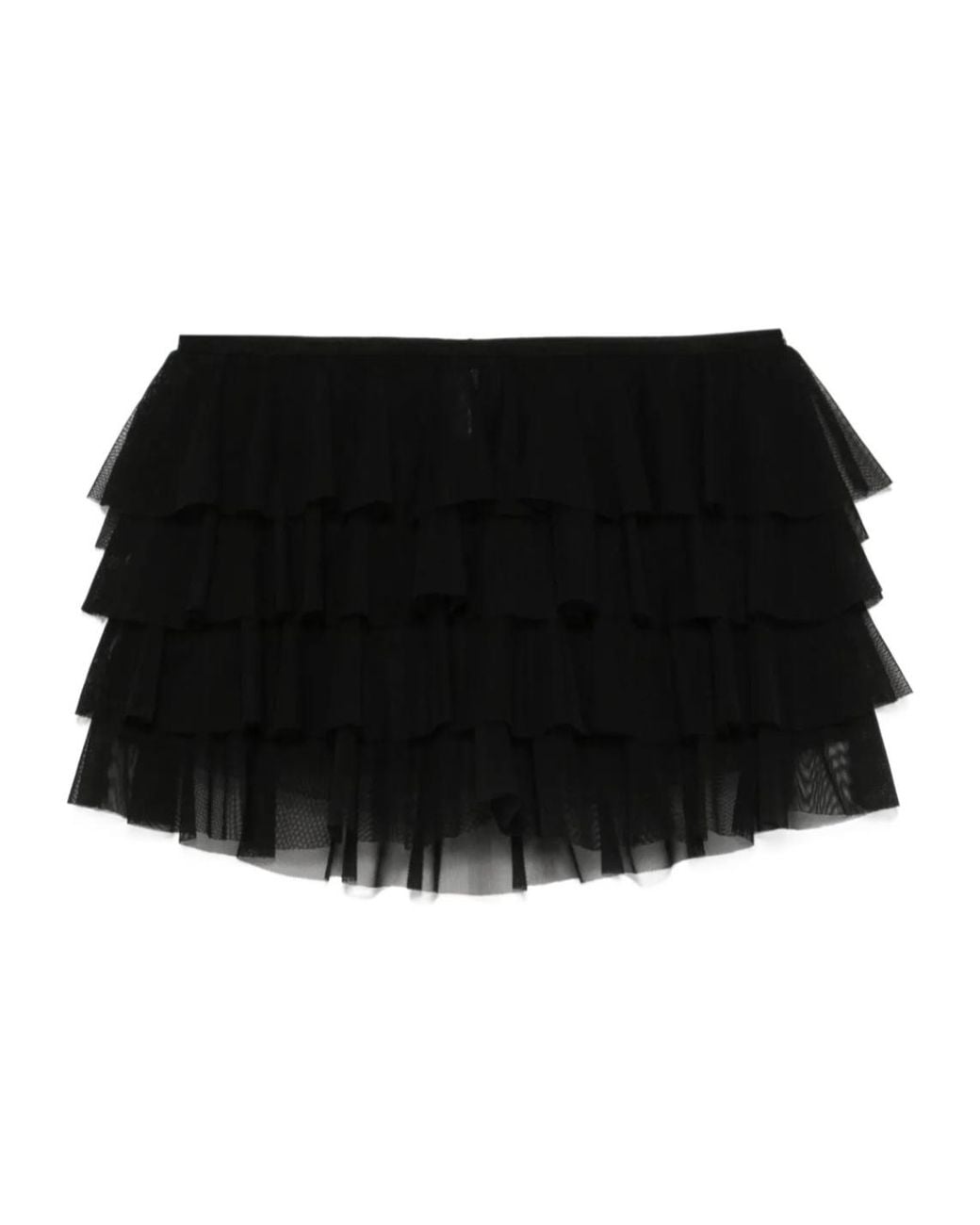 Norma Kamali Black Ruffled Skorts