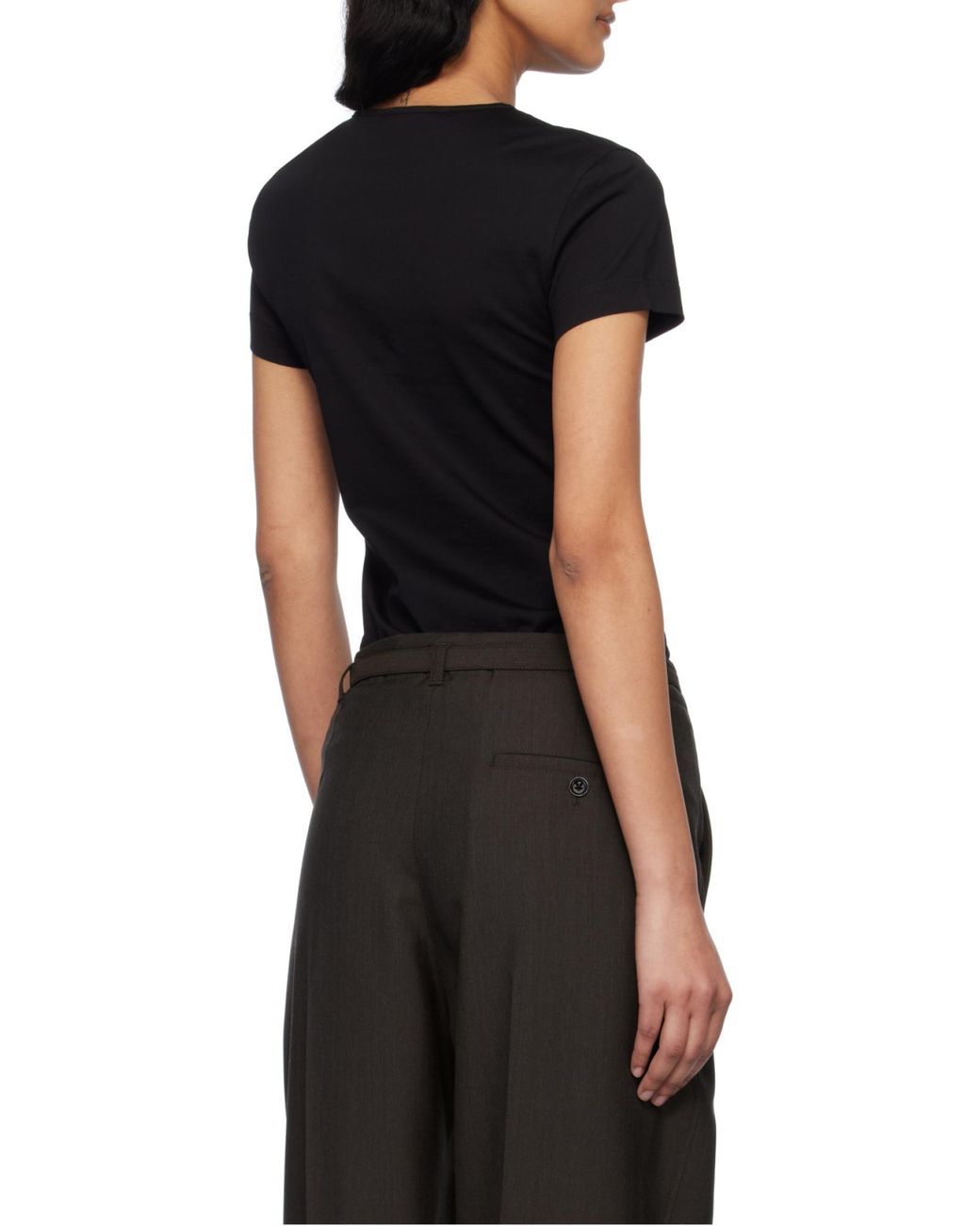 Lemaire Black Cotton T-Shirt