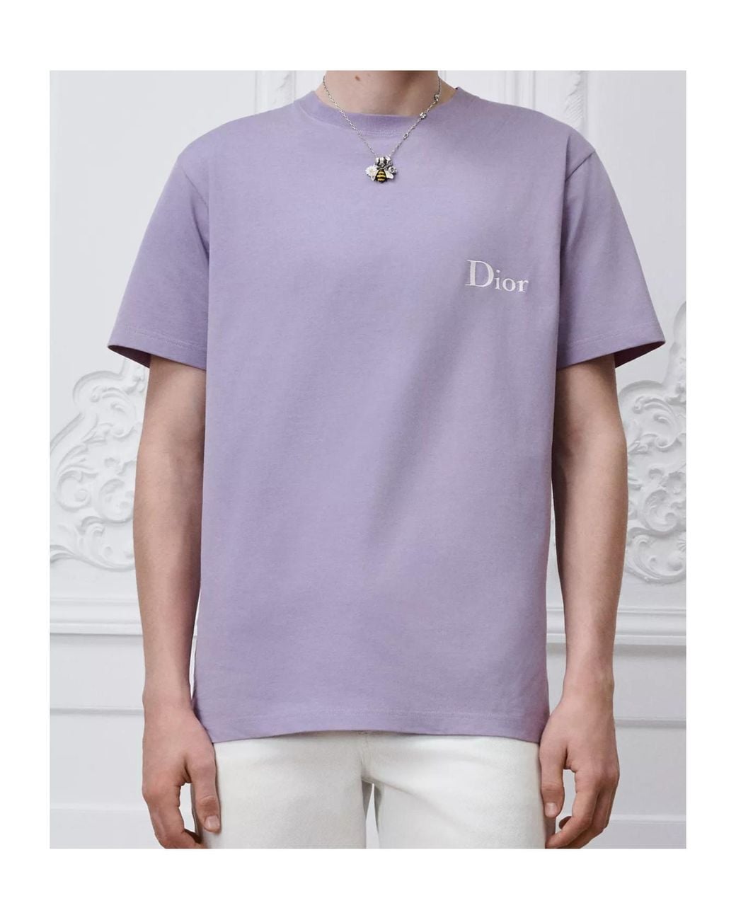 Dior Purple T-Shirt With Embroidery, Relaxed Fit for men