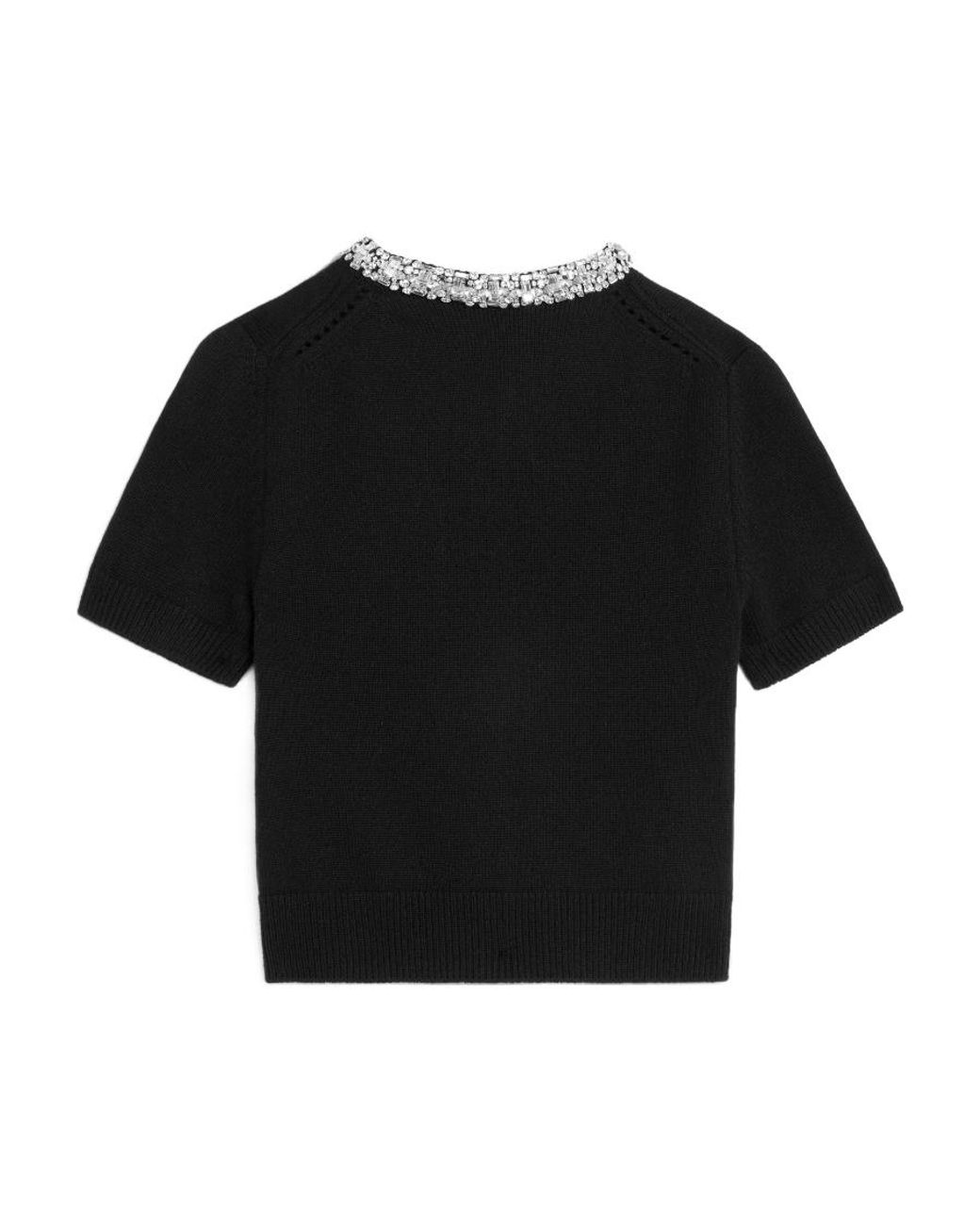Céline Black Embroidered Cropped Cardigan