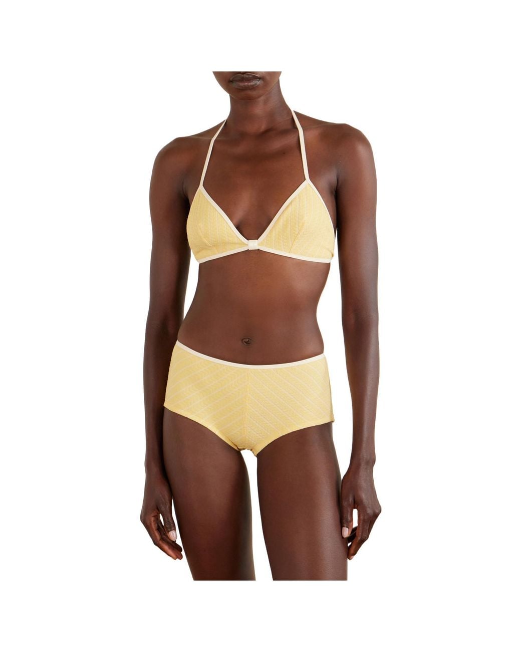 Eres Natural Solid Color Bikini Tops