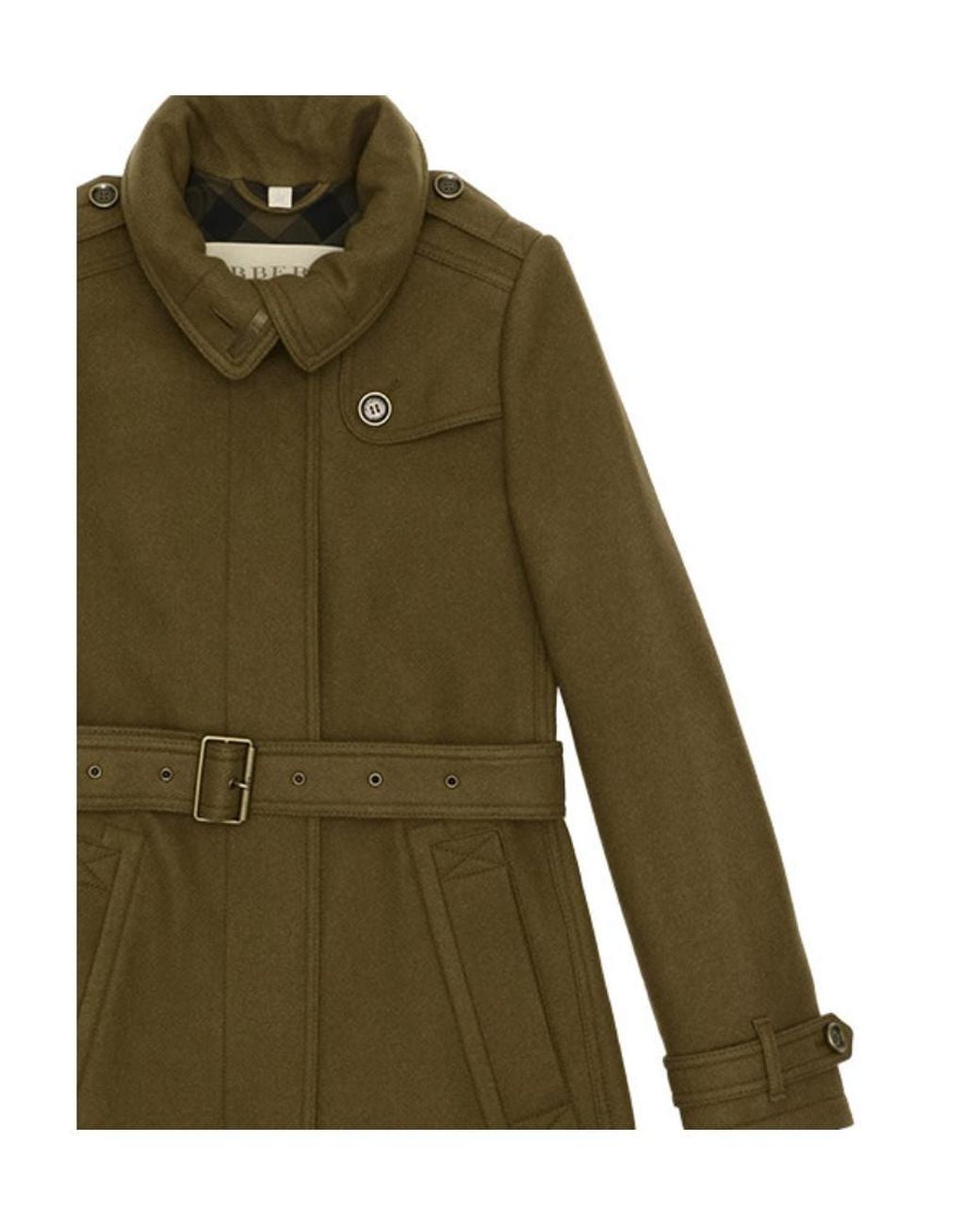 Burberry Green Medium And Long Single-Breasted Overcoat