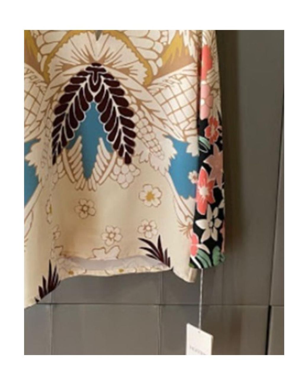 Valentino White Abstract Pattern Print Blouse