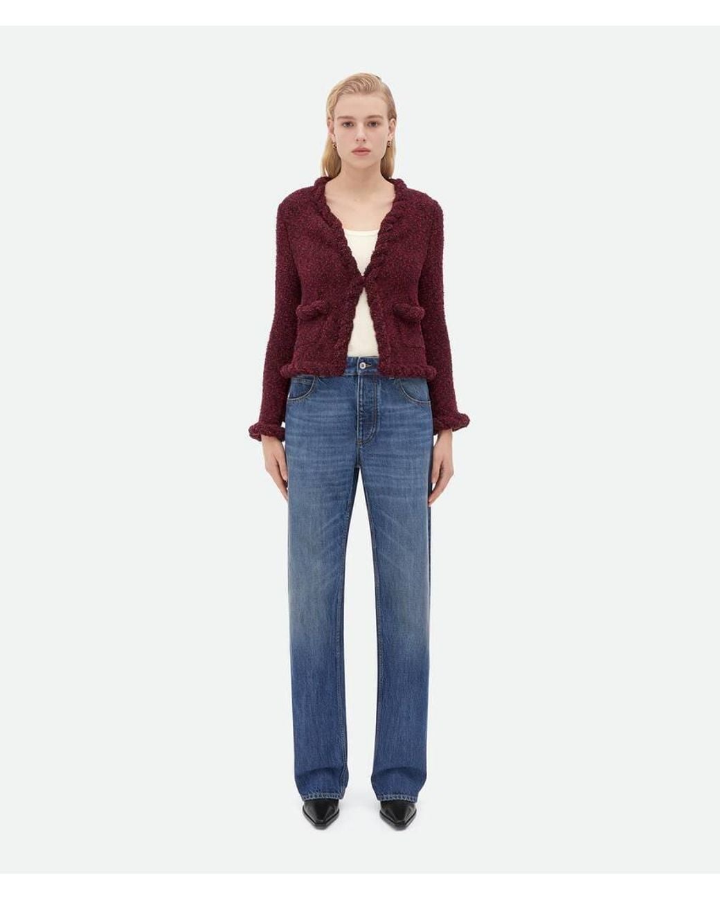 Bottega Veneta Blue Fitted Long-Sleeve Cardigan