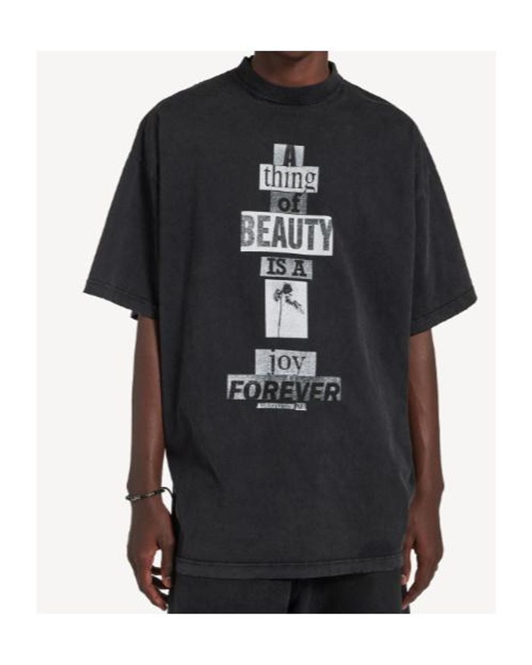 Balenciaga Black Gradient Print Oversized T-Shirt for men