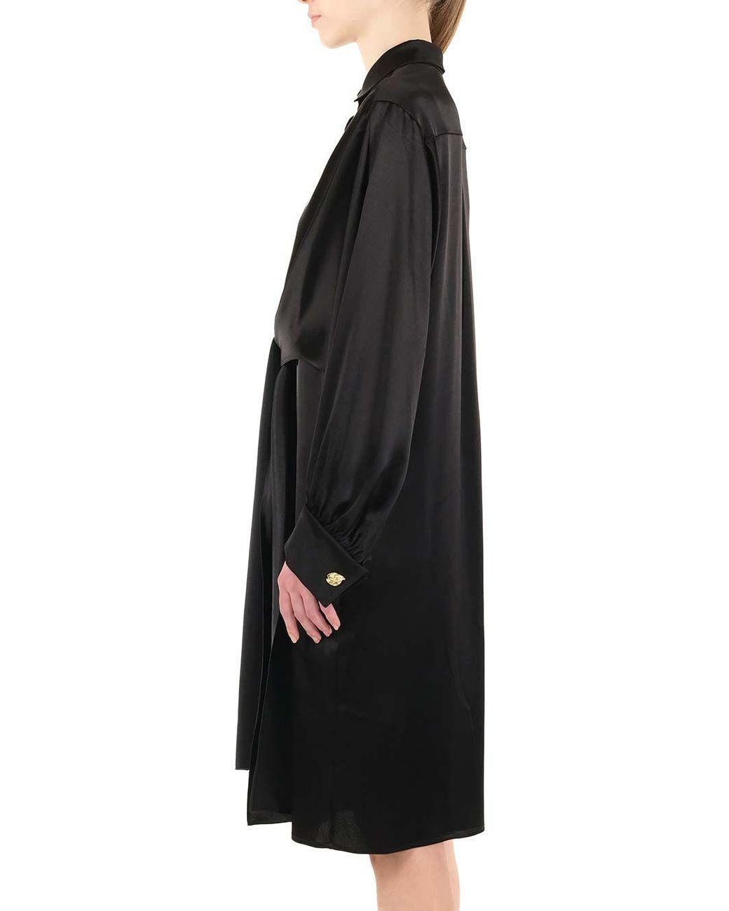 Loewe Black Draped Shirt Dress