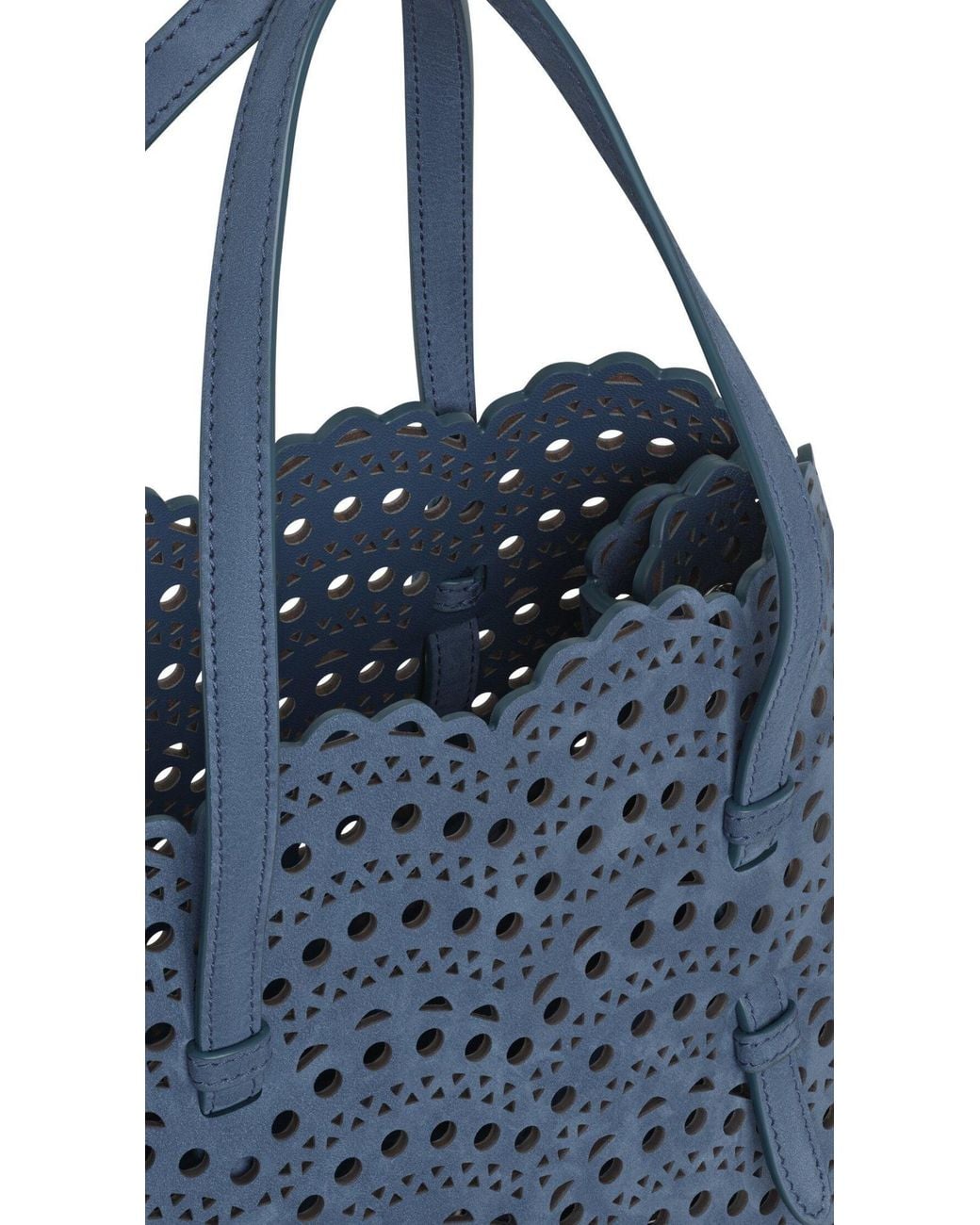 Alaïa Blue Alaïa Mina 25 Mini Tote Bag