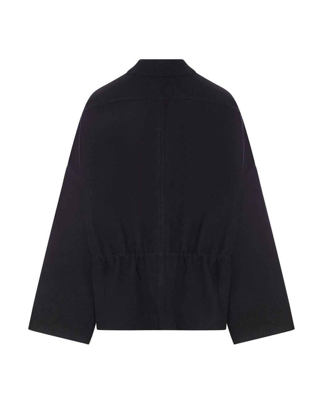 Rick Owens Blue Drawstring-Waist Wool Jacket