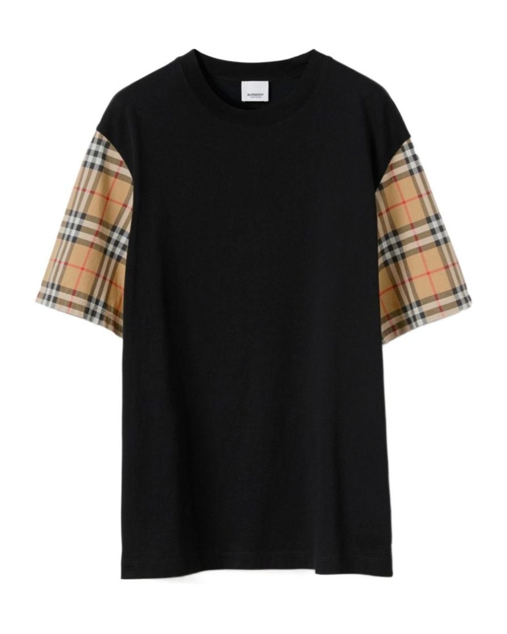 Burberry Black Net Sustain Checked Poplin-Trimmed Cotton-Jersey T-Shirt