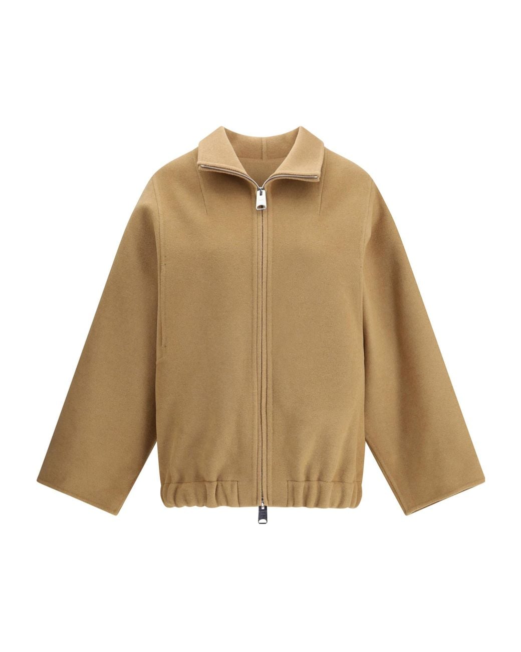 Khaite Brown Garret High Neck Zipped Jacket