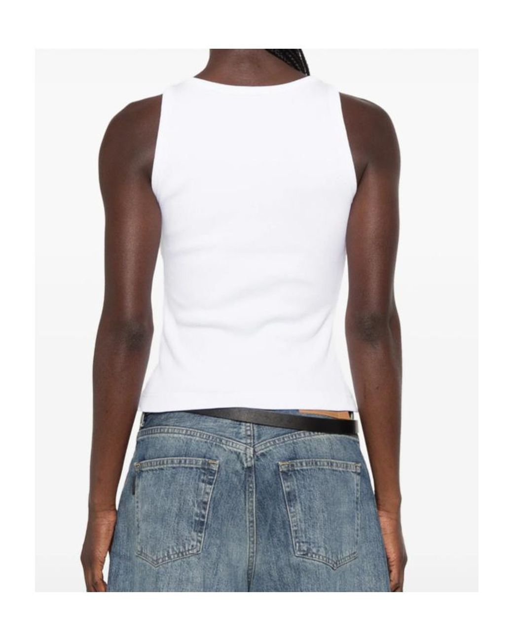Casablanca Blue Ribbed Vest