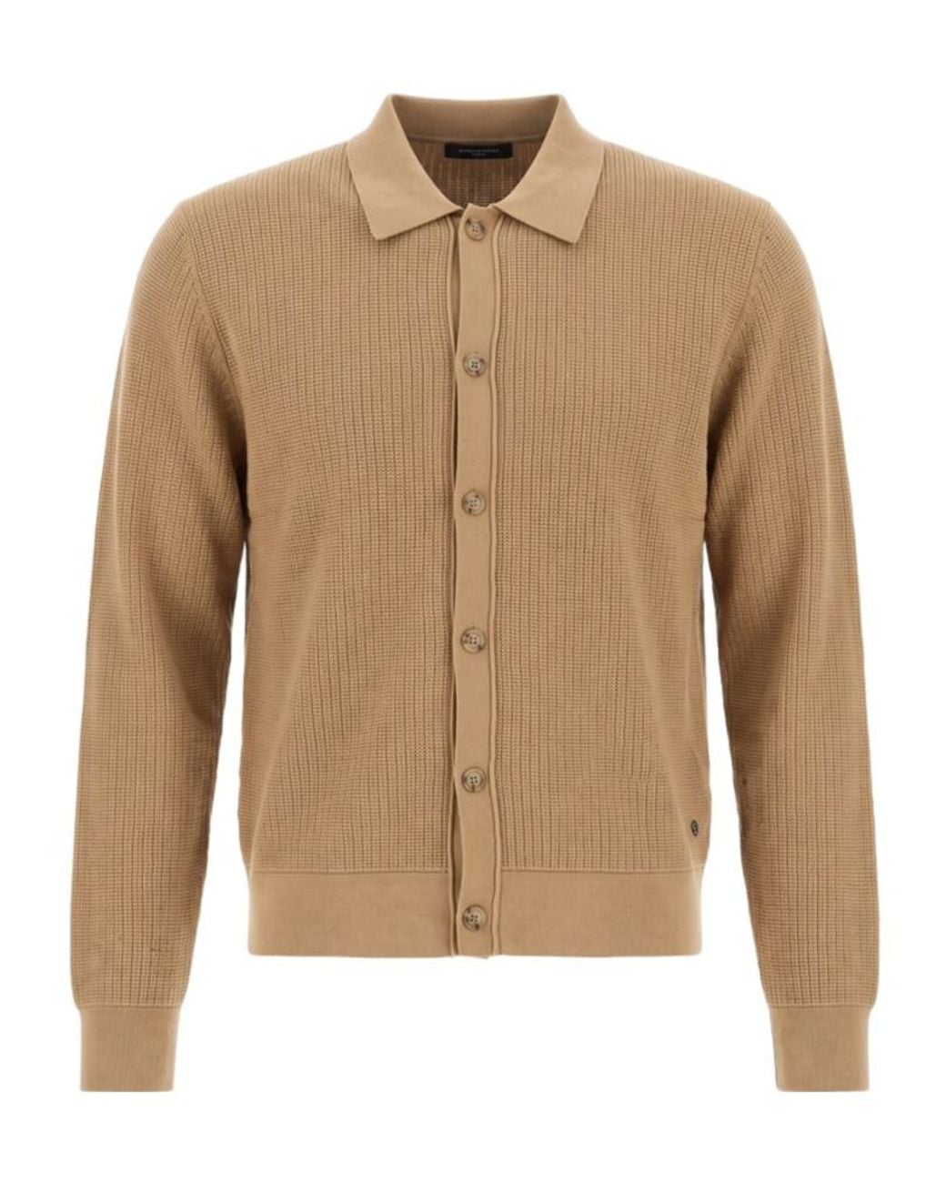 Boss Brown Logo-Patch Cardigan for men